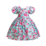 2-10T Kid Girls Floral Bow Princess Backless Birthday Dress