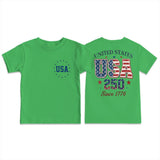 Kid Boy Girl Crew Neck Top Fashion Comfortable Independence Day T-shirt