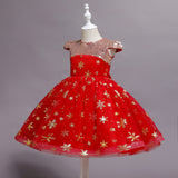 New Children's Clothing Children's Halloween Costume Girls Short Sleeve Sequins Princess Dress