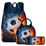 Kid School Season Basketball Cartoon Large Capacity Backpack 3 pcs/set