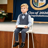 6M-8T Kid Baby Boy Formal Suit Long-sleeved 4 Pcs Set