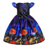 Kid Girl Halloween Pumpkin Lantern Ghost Fairy Cartoon Print Dresses