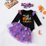 0-18M Baby Girl Halloween Costume Holiday Atmosphere Long Sleeves 3 Pcs Set