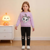 1-8Y Kid Baby Girls Suit Spot Cartoon Cute Suit 2 Pcs Set