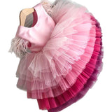 6M-12T Kid Baby Girl Evening Flower Wedding Tutu Princess Dresses