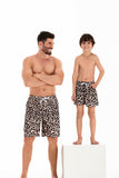 Family Matching Father Son Elastic Waistband Swimming Shorts Trunks Swimsuits