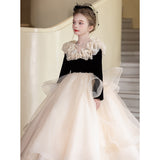 Girls' Dress French Light Luxury Niche Host Birthday Princess Dress Children's Piano
