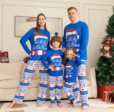 Family Matching Striped Letter Christmas Parent-child Loungewear Pajamas