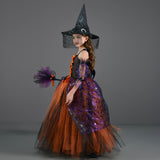 Halloween Children's Costume Girl Skirt Spider Witch Costume Stage Show Cosplay