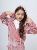 4-12Y Kid Girl Autumn Winter Sports Velvet  Casual Suit 2 Pcs Set