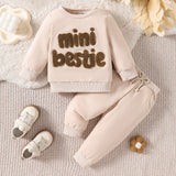 Baby Girl Autumn Cute Letter Towel Embroidered 2 Pcs Sets