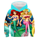 1-12T Kid Baby Girl Mermaid 3D Digital Printing Hoodie