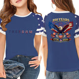 Kid Girl USA Independence Day 250th Anniversary Summer T-Shirt Tops