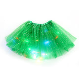 Kid Girl Sequined Led Illuminated Tutu Half-body Mesh Skirts