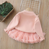 1-6T Kid Baby Girls Autumn Winter Princess Fluffy Suits 2 Pcs Set