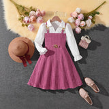 5-12Y Kid Girls Patchwork Striped Stylish Long-sleeve Autumn Dresses