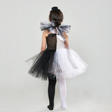 Halloween Soul-broken Clown Dress Blood-stained Black and White Color Matching Girl Cosplay