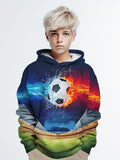 2-12T Kid Boy Graffiti Football 3D Digital Printing Casual Pullover Hoodie
