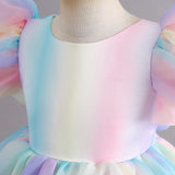 Kid Girl Princess Preschool Rainbow Fluffy Performance Dresses
