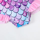 Kid Girls Swimming Suit Split Suspender Swimsuit 2 Pcs Set