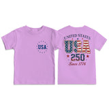 Kid Boy Girl Crew Neck Top Fashion Comfortable Independence Day T-shirt