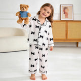 6M-4T Baby Girl Long-sleeved Simulation Silk Pajamas