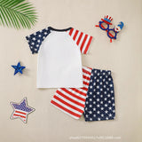 Baby Boy Girl Summer Independence Day Short T-Digital Printed 2 Pcs/set