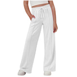 New solid color lines fashionable soft casual straight medium and adult trousers
