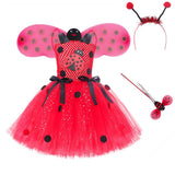 1-10T Kid Baby Girl Halloween Ladybug Party Mesh Tutu Dresses