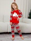 Family Matching Bear Snowflake Letters Stripes Christmas Parent-child Pajamas