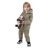 Kid Boy Girl Suit Fleece Thick Sports 2 Pcs Sets