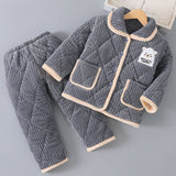 Kid Baby Boy Flannel Autumn Winter Coral Velvet Thicken Pajamas