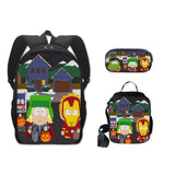 South Park School Polyester Backpack Pen Lunch Bag 3 Pcs Sets