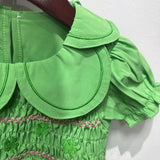 Kid Baby Girls Summer Embroidered Four-leaf Cute Doll Dress