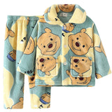 Kid Baby Boy Flannel Autumn Winter Loungewear Pajamas