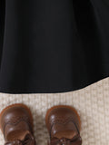 Princess Dress Personalized Slanted Shoulder Neck Long Sleeve Top Bow Lotus Leaf Skirt Set