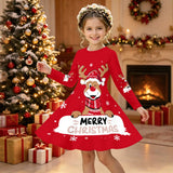 3-12Y Kid Girl Christmas 2026 Autumn Winter Long-sleeved Dresses