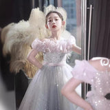 Kid Girl Princess Host Evening Birthday Piano Catwalk Dresses