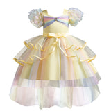 Kid Girl Puffy Rainbow Mesh Cake Dresses