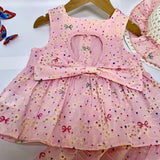 Kid Baby Girl Suit Cute Bow Embroidered Sleeveless Top Shorts 2 Pcs Set