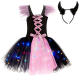 1-10T Kid Girl Sleeping Spell Witch Glowing Princess Halloween Dresses