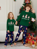 Family Matching Christmas Tree Snowman Letter Parent-child Loungewear Green Pajamas