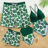 Family Matching Parent-child Bikini Sexy Solid Splicing Mother Daughter Swimsuit
