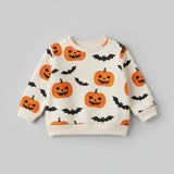 1-8 T Halloween Kid Baby Boy Long-sleeved Cartoon Pumpkin Shirt