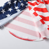 Independence Day Girl Fashion Short Sleeve Striped Star Short Sleeve Shirts