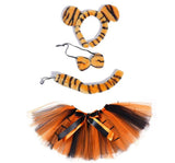 1-8Y Kid Baby Girl Leopard Cos Jungle Beast Halloween Animal Suit 3 Pcs Set