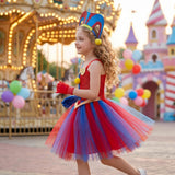 Kids Girl Magic Number Circus Princess  Halloween Anime Clown Play Dresses