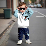 Autumn New Comfortable Casual Boys' Animal-patterned Hooded Sweatshirt and Long Pants