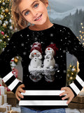 2-12T Kid Girl Cute Casual Fashion Christmas Print Long Sleeve T-shirt