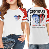 Kid Boy Girl USA Independence Day 250th Anniversary Loose Casual T-shirt Top